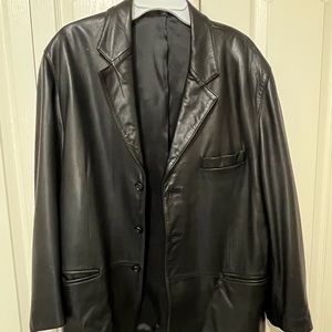 Men's Buttery Soft Black Leather Blazer
